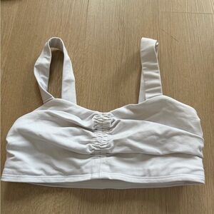 AloWhite Ruched Crop Top/ Sports Bra